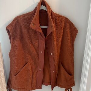 Rust Orange Sherpa Vest
